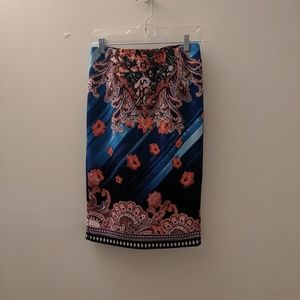 Multi colored, elastic waist pencil skirt